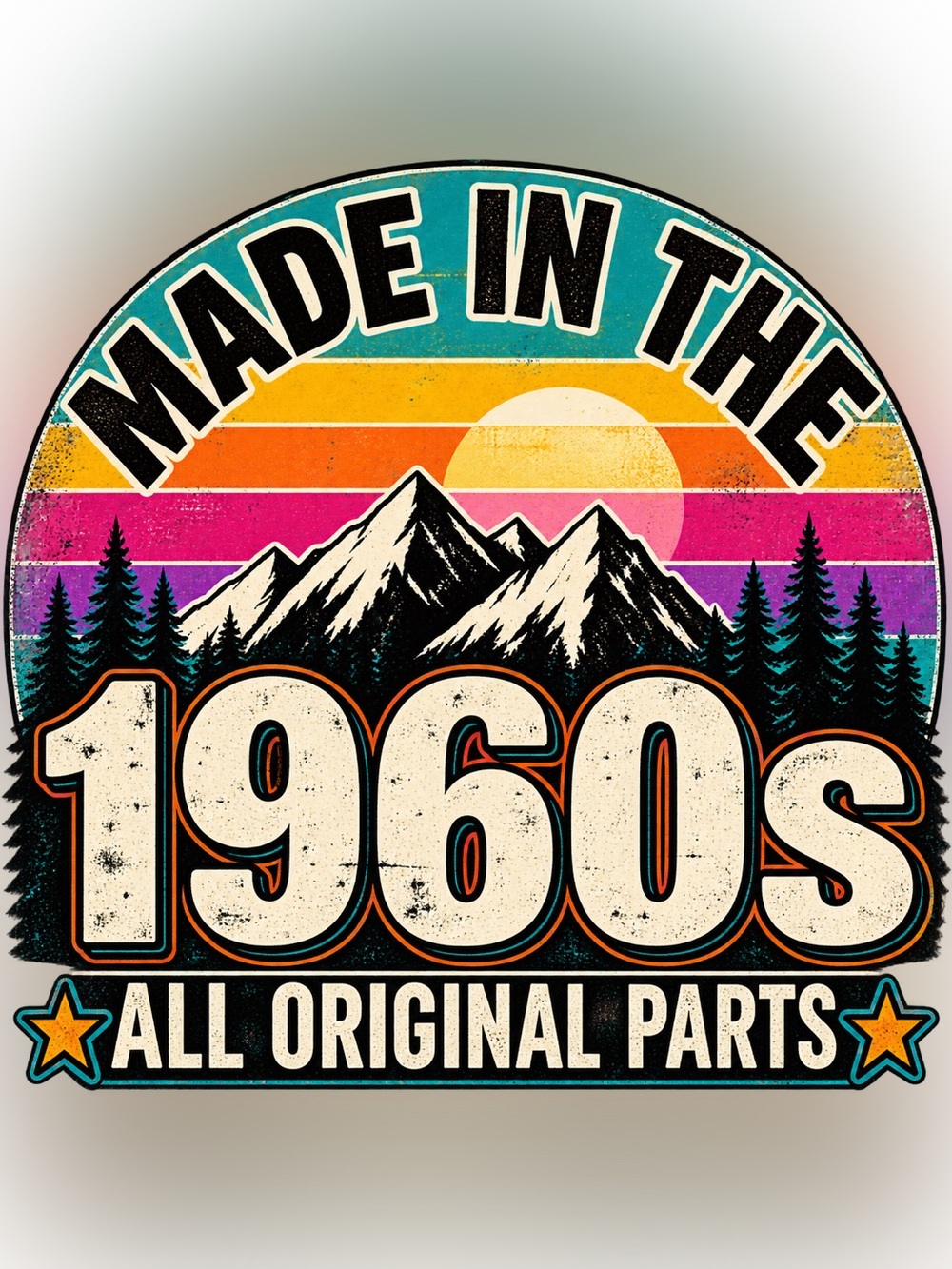 Made in the 1960s DTF Transfer 8 x 8 Baby Boomer Retro Shirt